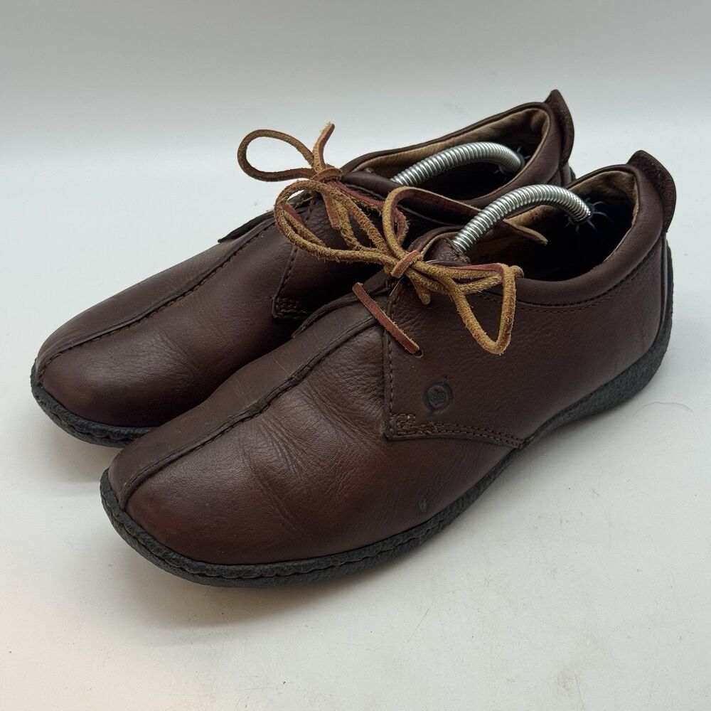 Born Sahara Leather Driving Oxford Women's 8 Brown Lace Up Moccasin Shoes W6244